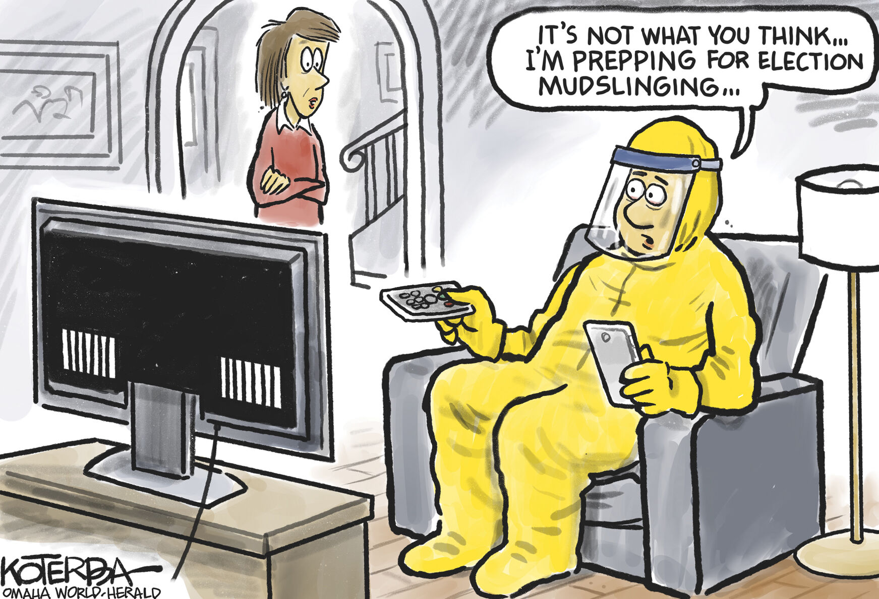 Is the hazmat suit for COVID or the campaign?